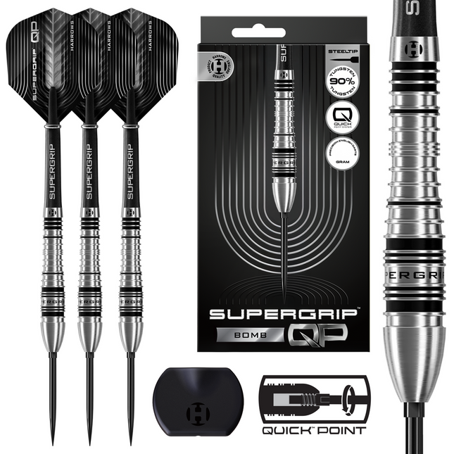 Harrows SuperGrip Bomb Quick Point 90% Tungsten Darts