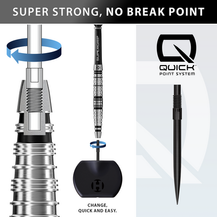 Harrows SuperGrip Torpedo Quick Point 90% Tungsten Darts