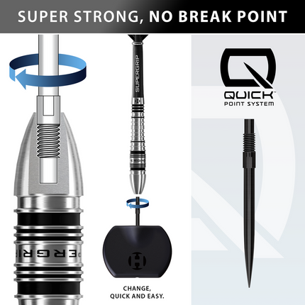 Harrows SuperGrip Bomb Quick Point 90% Tungsten Darts