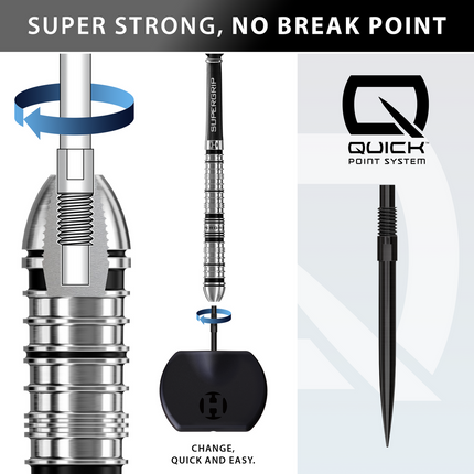 Harrows SuperGrip Tapered Quick Point 90% Tungsten Darts