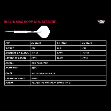 Bulls NL Max Hopp Maximiser 80% Tungsten dart