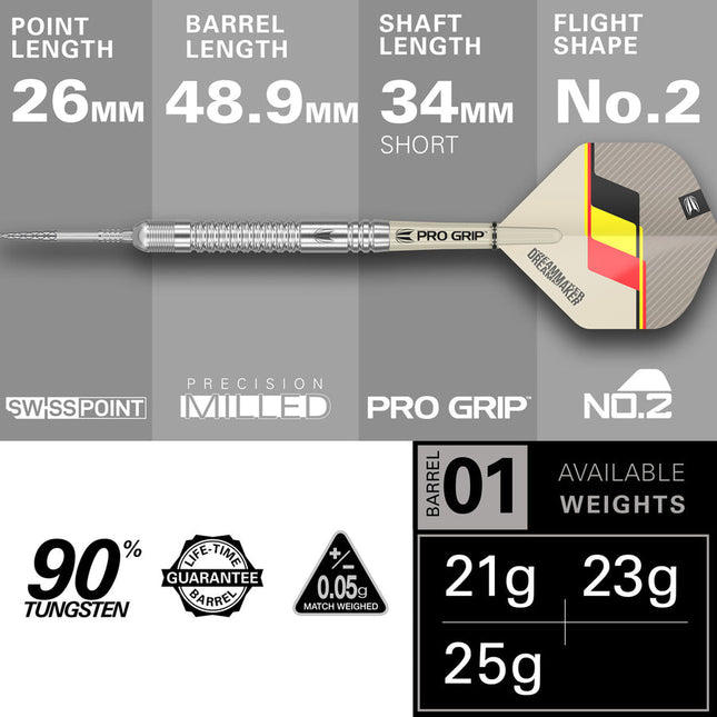 Dimitri Van Den Bergh G2 90% tungsten darts