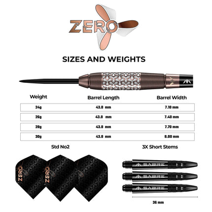 Mission Zero Premium 97.5% Tungsten Darts