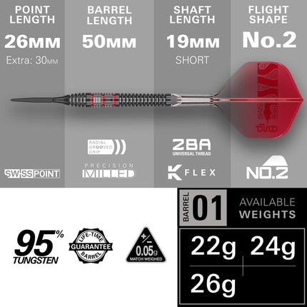 Nathan Aspinall 95K 95% tungsten dart